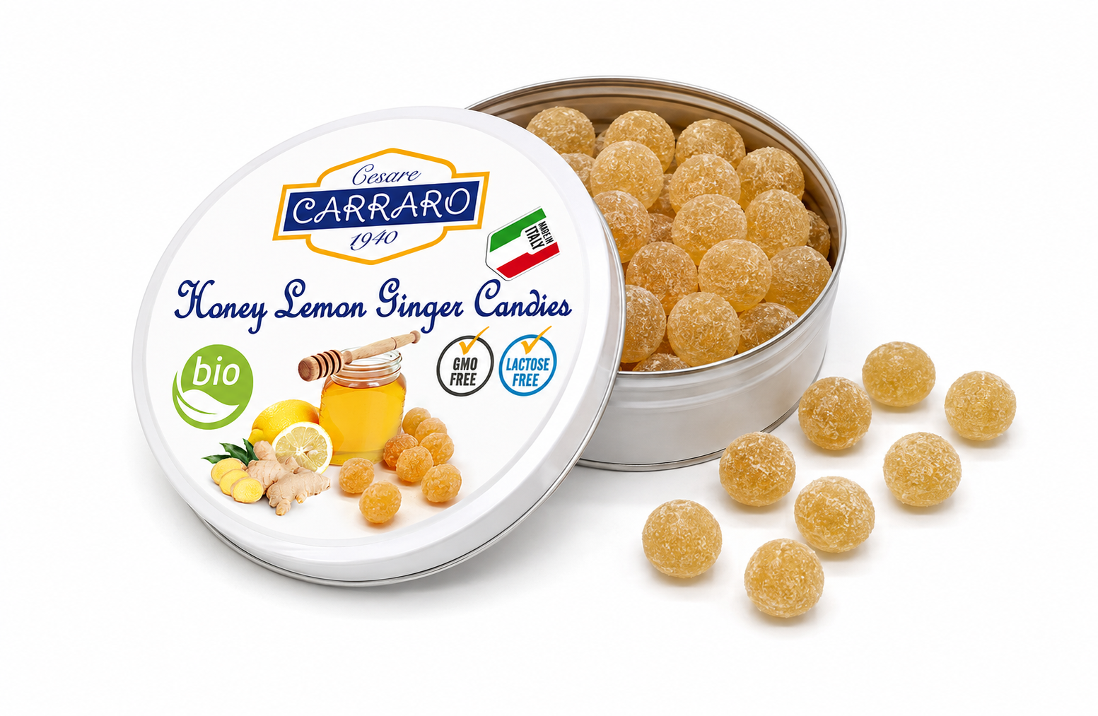 Cesare Carraro Honey, Ginger & Lemon Candies BIO